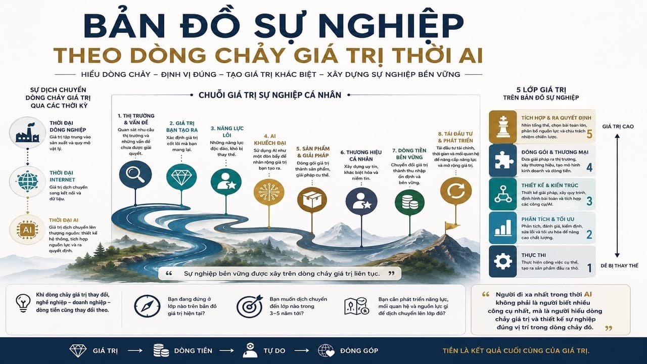 THIẾT KẾ BẢN ĐỒ SỰ NGHIỆP THEO DÒNG CHẢY GIÁ TRỊ THỜI AI