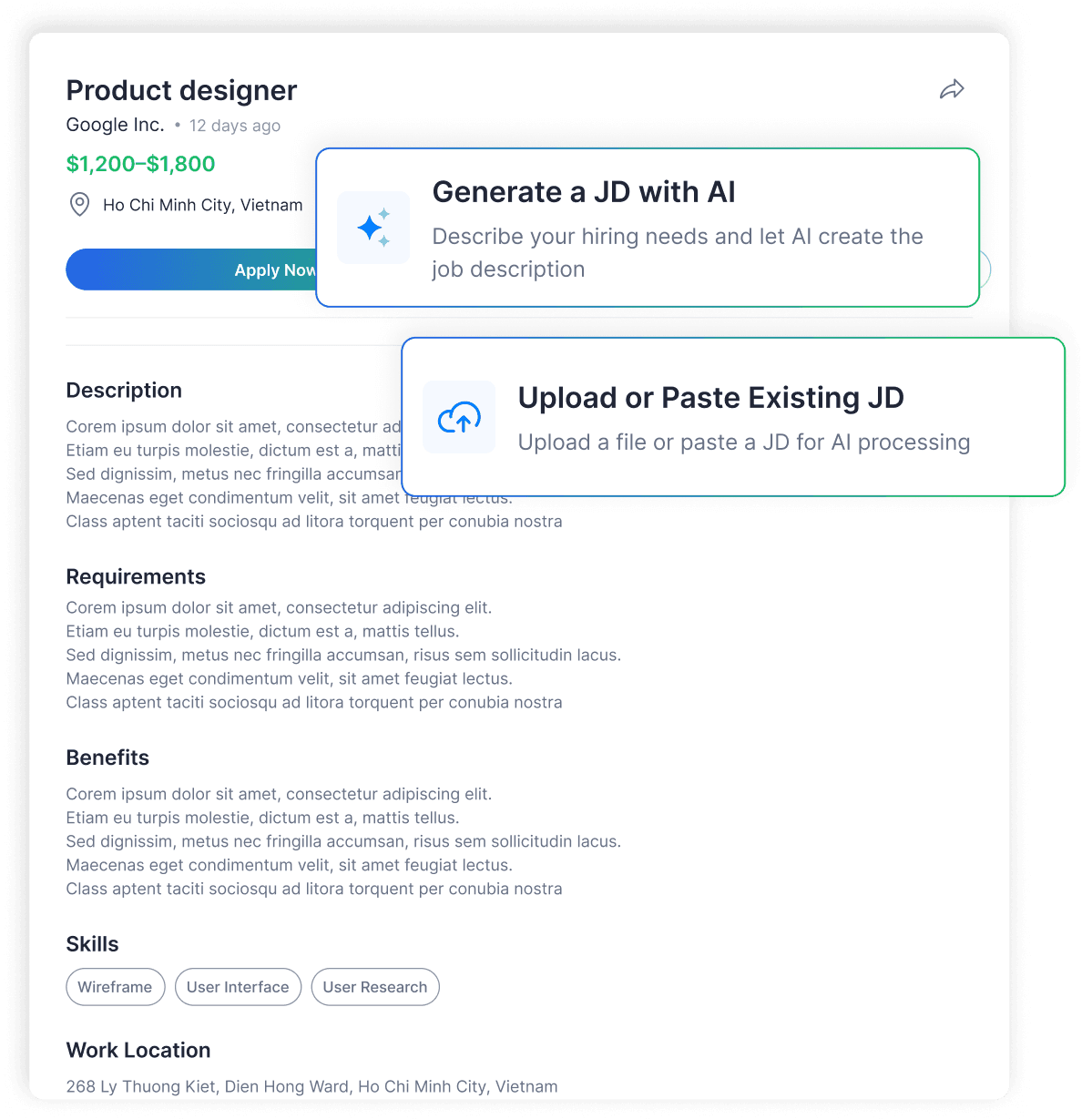 AI Job Description Builder preview