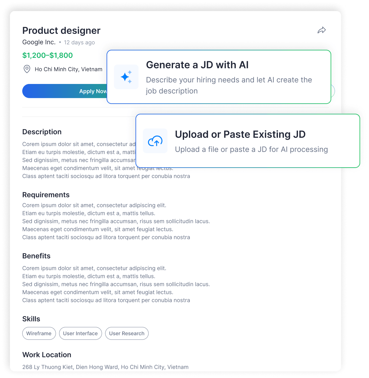 AI Job Description Builder preview